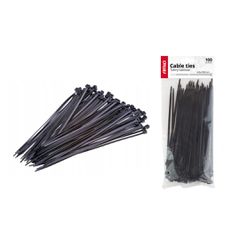 Amio Amio – Δεματικά καλωδίων tie wrap 02153 μαύρα 3,6x150mm, εξασφαλίστε κορυφαία αντοχή και υποδειγματική συγκράτηση για κάθε τύπο βαρείας καλωδίωσης – 100 Τεμ. (02153/AM)