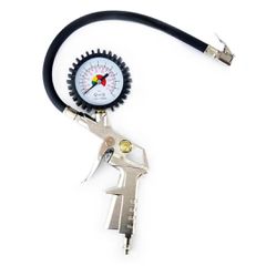 Amio Amio - Πιστόλι Αέρος με Μανόμετρο 0-12Bar 170PSI και Λάστιχο με Αντάπτορα για Βαλβίδες και Μέτρηση Πίεσης Ελαστικών Αυτοκινήτου - 1 τεμ. (01279/AM)