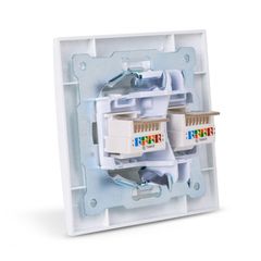 Entac Arnold Recessed wall LAN socket 2x Cat5 White-thumb-2