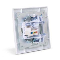 Entac Arnold Recessed wall LAN socket Cat5 White-thumb-1