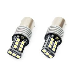 Amio Amio - Λάμπες P21W 1156 LED 12/24V 7.5W 6000K 800lm 15SMD 2835 Canbus Λευκό Φως για Φώτα Όπισθεν Φλας και Ημέρας Αυτοκινήτου - 2 τεμ. (01293/AM)