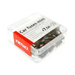Amio AMiO – Πλακέ Ασφάλειες MINI 7.5A, ολοκληρωμένη θωράκιση ευαίσθητων κυκλωμάτων για αδιάλειπτη λειτουργία των ηλεκτρικών συστημάτων – 50 Τεμ. (02218/AM)
