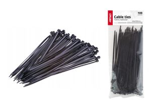 Amio Amio – Δεματικά καλωδίων tie wrap 02152 μαύρα 2,5x200mm, συγκρατήστε με απόλυτη σταθερότητα και ασφάλεια κάθε τύπο καλωδίωσης ή εξαρτήματος – 100 Τεμ. (02152/AM)