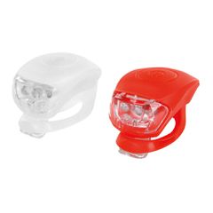 Lampa ΦΩΣ ΠΟΔΗΛΑΤΟΥ ΚΟΚΚΙΝΟ-ΑΣΠΡΟ ΣΙΛΙΚΟΝΗΣ ΜΕ 2 LED 2 ΧΡΗΣΕΩΝ 2ΤΕΜ.