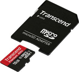 Transcend Premium 400x microSDHC 16GB Class 10 U1 UHS-I με αντάπτορα