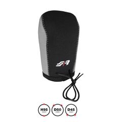 Simoni Racing ΚΑΛΥΜΜΑ ΓΙΑ ΠΟΜΟΛΟ ΤΑΧΥΤΗΤΩΝ GEAR KNOB COVER ΜΑΥΡΟ/ΓΚΡΙ ΜΙΚΡΟΦΙΜΠΡΑ 95x45mm SIMONI RACING - 1 TEM.