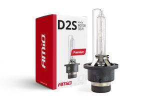 Amio Amio - Λάμπα Xenon D2S 6000K 35W 12V Premium για αντικατάσταση εργοστασιακών και aftermarket xenon με καθαρό λευκό φωτισμό και σταθερή απόδοση χωρίς τροποποιήσεις - 1 Τεμ. (01976/AM)
