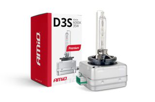 Amio Amio - Λάμπα Xenon D3S 6000K 35W 12V Premium για αντικατάσταση εργοστασιακών και aftermarket xenon με καθαρό λευκό φωτισμό και σταθερή απόδοση με ενσωματωμένο igniter - 1 Τεμ. (01979/AM)