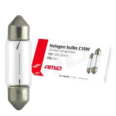 Amio Amio - ΛΑΜΠΑΚΙΑ ΠΛΑΦΟΝΙΕΡΑΣ C10W 24V 10W 36mm ΑΛΟΓΟΝΟΥ ΚΟΥΤΙ - 10 ΤΕΜ. (02556/AM)