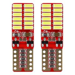 Amio Amio - Λάμπες LED T10 W5W Καρφωτές 12/24V 2.2W 5600K με 24 SMD 4014 CANBUS για Φώτα Θέσης Πινακίδας & Εσωτερικού Φωτισμού με Ισχυρό Λευκό Φως και Χωρίς Σφάλματα - 1 Σετ (01287/AM)