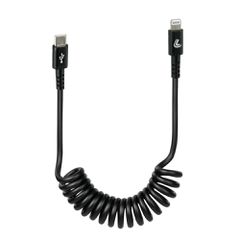 Lampa ΚΑΛΩΔΙΟ ΦΟΡΤΙΣΗΣ & ΜΕΤΑΦΟΡΑΣ ΔΕΔΟΜΕΝΩΝ ΜΕ ΚΑΛΩΔΙΟ ΣΠΙΡΑΛ TYPE-C >APPLE 8 PIN ΜΑΥΡΟ 25-100cm LAMPA - 1ΤΕΜ.