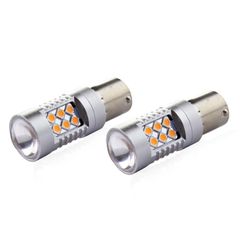 Amio Amio - PY21W 12/24V 6.000k 0.54A - 6.48W 800lm LED 24xSMD3030 CAN-BUS ΠΟΡΤΟΚΑΛΙ 18x56mm -2 ΤΕΜ. (02580/AM)