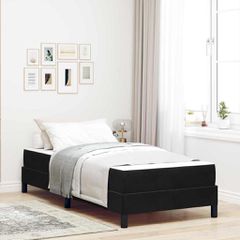 Κρεβάτι με ελατήρια με στρώμα Μαύρο 100 x 210 cm ύφασμα 3398733