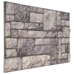 Πάνελ τοίχου 10 τμχ. 100 x 50 cm Γκρι και Λευκό Αφρός EPS 42046097