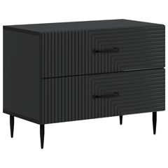 Κομοδίνο Μαύρο 62 x 34,5 x 47,5 εκ Επεξεργασμένο Ξύλο 894776