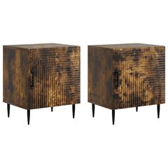 Κομοδίνο 2 pcs Καπνισμένο Ξύλο Δρυός 43 x 34,5 x 50 εκ 894806