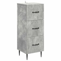 Ντουλάπι με Συρτάρια Γκρι Σκυροδέματος 33 x 34,5 x 89,5 εκ 894848