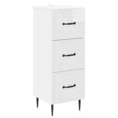 Ντουλάπι με Συρτάρια Γυαλιστερό Λευκό 33 x 34,5 x 89,5 εκ 894849