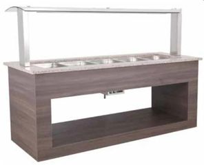 ΠΡΟΣΦΟΡΑ!!! KARAMCO BBM-GN5.WF (204,7x88x140cm - 5,8Kw/230V - 5 GN 1/1) Επιδαπέδιο Θερμαινόμενο Εκθετήριο Salad Bar - Buffet με Βεβιασμένη Κυκλοφορία Αέρα