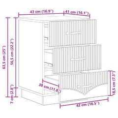 Κομοδίνο με συρτάρι Καπνισμένο Ξύλο Δρυός 43 x 41 x 63,5 εκ. 895250-thumb-8