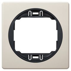 EON E6801.9E One-gang frame 80x80, beige with black holder