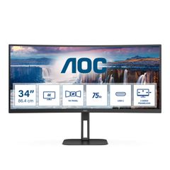 Οθόνη Υπολογιστή AOC V5 CU34V5C/BK LED display 86,4 cm (34") 3440 x 1440 Wide Quad HD Μαύρη