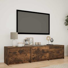 Τηλεοπτική βιβλιοθήκη με LED 165 x 34 x 40 εκ. Καπνιστή Δρυς 3418715