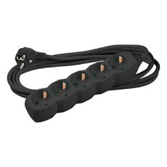 Technik Πολύπριζο 5 Θέσεων με 1.5 mm² Καλώδιο Χαλκού 16A Μαύρο 5m