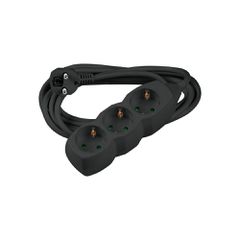 Technik Πολύπριζο 3 Θέσεων με Καλώδιο Χαλκού 1.5 mm² 16A Μαύρο 3m