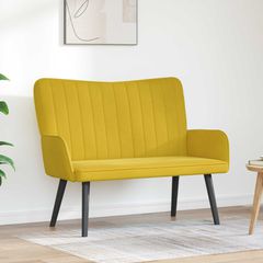 Καναπές 2 ατόμων Κίτρινο 115 x 61 x 87 εκ. Βελούδο 42028956