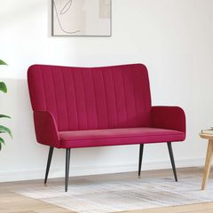 Καναπές 2 ατόμων Κόκκινο 115 x 61 x 87 εκ. Βελούδο 42028964
