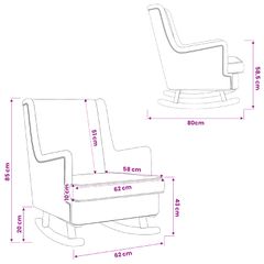 Κουνιστή καρέκλα Σκούρο Γκρι 62 x 80 x 85 εκ ύφασμα 42029963-thumb-7