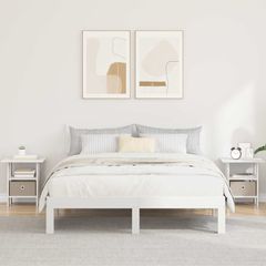 Κομοδίνο 2 τμχ. Λευκό 41 x 40 x 45 εκ Επεξεργασμένο Ξύλο 8000421
