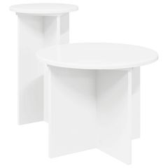Σετ βοηθητικά τραπεζάκια 2 τεμ. Λευκό Ø 45 x 35 cm 8001028
