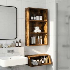 Ντουλάπα τοίχου μπάνιου Καπνιστή Δρυς 40 x 14 x 70 εκ 889363