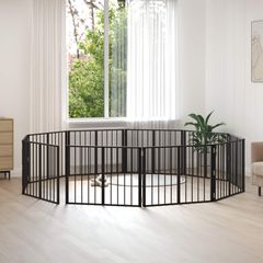 Πόρτα Σκύλου 10 τμχ. Μαύρο 80 x 60 cm Γαλβανισμένος Χάλυβας 892013