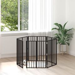 Πόρτα Σκύλου 6 τμχ. Μαύρο 60 x 80 cm Γαλβανισμένος Χάλυβας 892016