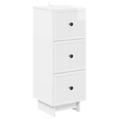 Ντουλάπι με Συρτάρια Γυαλιστερό Λευκό 33 x 34,5 x 90 εκ 893929