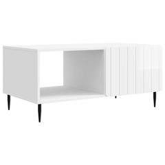 Τραπεζάκι σαλονιού Γυαλιστερό Λευκό 90 x 50 x 40 cm 894499