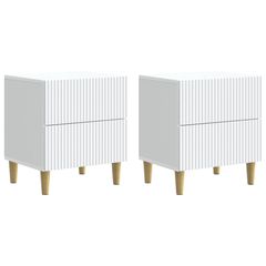 Κομοδίνο 2 pcs Λευκό 43 x 34,5 x 48 εκ Επεξεργασμένο Ξύλο 894526