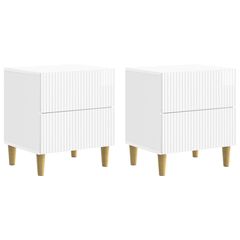Κομοδίνο με συρτάρι 2 pcs Γυαλιστερό Λευκό 43 x 34,5 x 48 εκ 894534