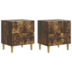 Κομοδίνο 2 pcs Καπνισμένο Ξύλο Δρυός 43 x 34,5 x 48 εκ 894536