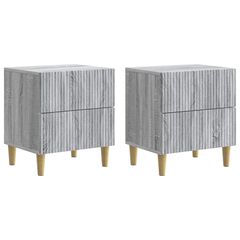 Κομοδίνο 2 pcs Γκρι Sonoma 43 x 34,5 x 48 εκ Επεξεργασμένο Ξύλο 894538