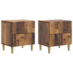 Κομοδίνο με συρτάρι 2 pcs Παλαιωμένο ξύλο 43 x 34,5 x 48 εκ 894542