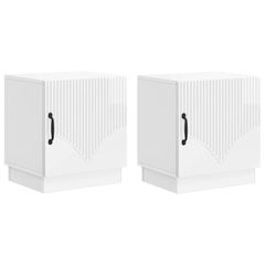 Κομοδίνο 2 pcs Γυαλιστερό Λευκό 43 x 34,5 x 47 εκ. 895264
