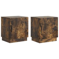 Κομοδίνο 2 pcs Καπνισμένο Ξύλο Δρυός 43 x 34,5 x 47 εκ. 895266