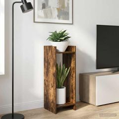 Βάση φυτών 2 τεμ. Καπνισμένο Ξύλο Δρυός 30 x 30 x 80 cm 899587