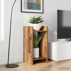 Βάση φυτών με ράφι 2 pcs Παλιό ξύλο 30 x 30 x 60 cm 899607