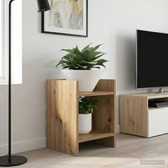 Βάση φυτών με ράφι 2 pcs Τεχνίτικη Δρυς 30 x 30 x 40 cm 899625