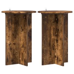Βάση φυτών 2 pcs Καπνισμένο Ξύλο Δρυός Ø40 x 60 εκ. 899713